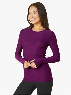 Women’s Long-Sleeve Crew Neck Top in aubergine beet (sold out color)